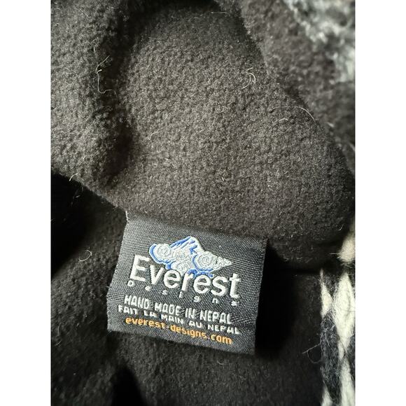 Everest Nepal 100% Wool Winter Sherpa Hat Knit Cap Fleece Lined Ski Earflaps - Picture 7 of 7